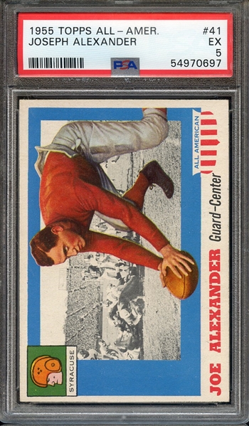 1955 TOPPS ALL-AMER. 41 JOSEPH ALEXANDER PSA EX 5