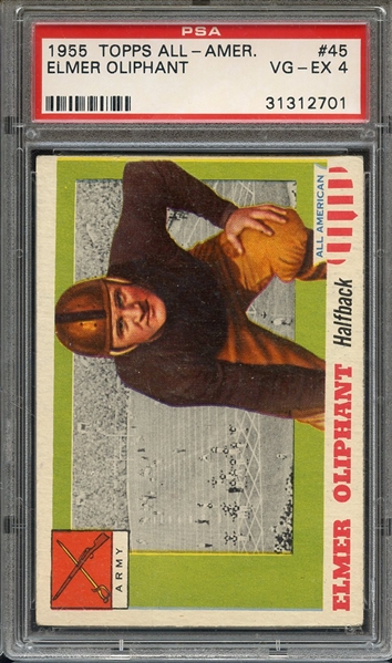 1955 TOPPS ALL-AMER. 45 ELMER OLIPHANT PSA VG-EX 4