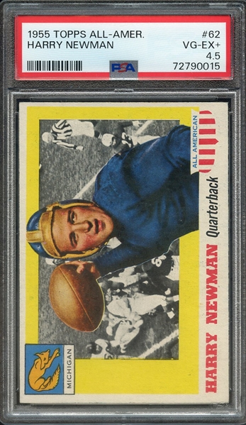 1955 TOPPS ALL-AMER. 62 HARRY NEWMAN PSA VG-EX+ 4.5