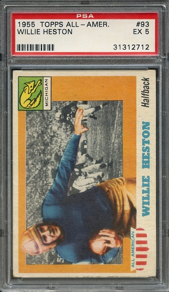 1955 TOPPS ALL-AMER. 93 WILLIE HESTON PSA EX 5