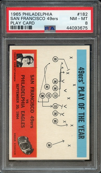 1965 PHILADELPHIA 182 SAN FRANCISCO 49ers PLAY CARD PSA NM-MT 8