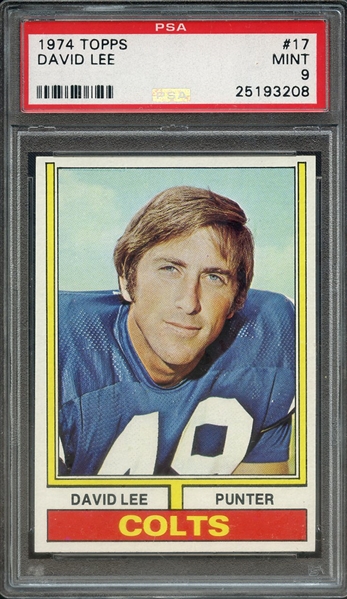 1974 TOPPS 17 DAVID LEE PSA MINT 9