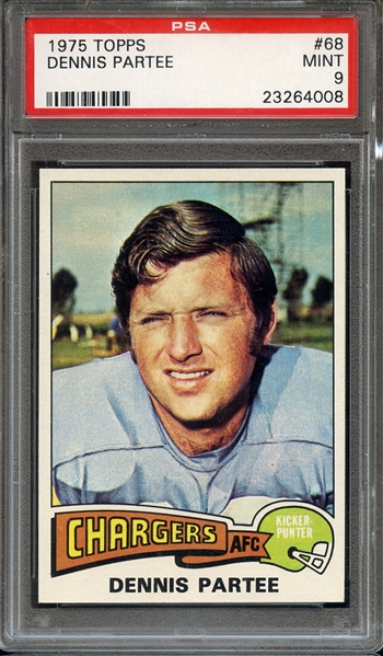 1975 TOPPS 68 DENNIS PARTEE PSA MINT 9