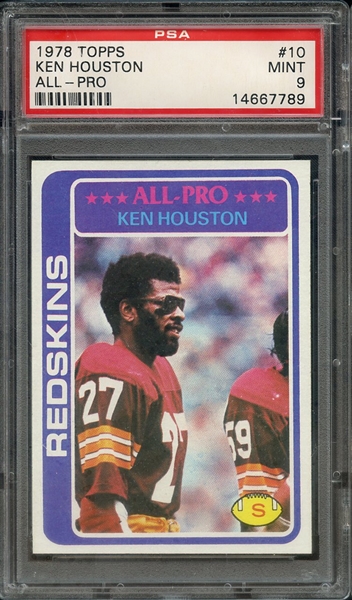 1978 TOPPS 10 KEN HOUSTON ALL-PRO PSA MINT 9