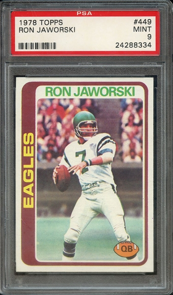 1978 TOPPS 449 RON JAWORSKI PSA MINT 9