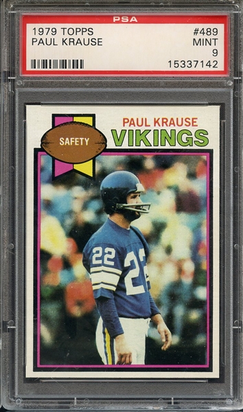 1979 TOPPS 489 PAUL KRAUSE PSA MINT 9