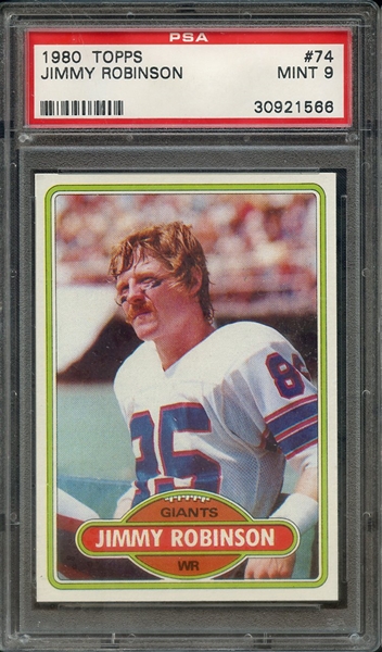 1980 TOPPS 74 JIMMY ROBINSON PSA MINT 9