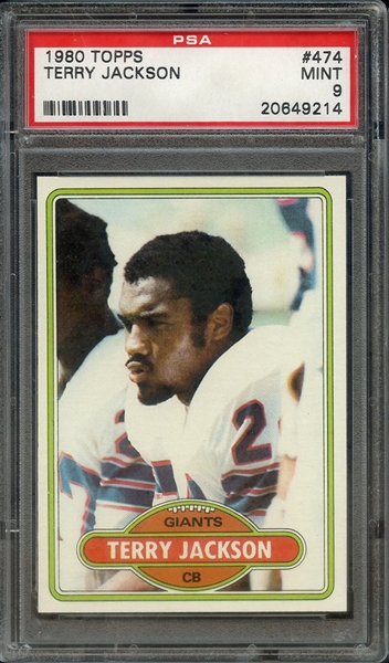 1980 TOPPS 474 TERRY JACKSON PSA MINT 9