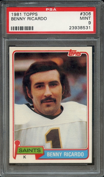 1981 TOPPS 306 BENNY RICARDO PSA MINT 9