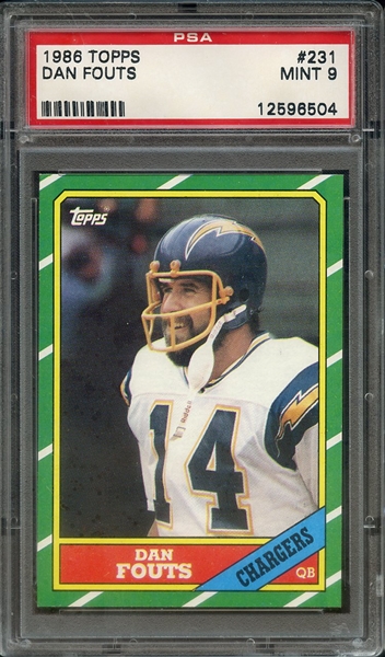 1986 TOPPS 231 DAN FOUTS PSA MINT 9