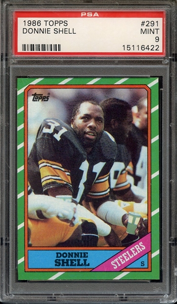 1986 TOPPS 291 DONNIE SHELL PSA MINT 9