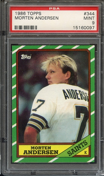 1986 TOPPS 344 MORTEN ANDERSEN PSA MINT 9