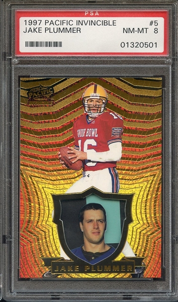 1997 PACIFIC INVINCIBLE 5 JAKE PLUMMER PSA NM-MT 8