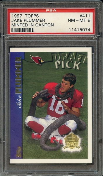 1997 TOPPS 411 JAKE PLUMMER MINTED IN CANTON PSA NM-MT 8