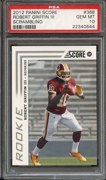 2012 PANINI SCORE 368 ROBERT GRIFFIN III PSA GEM MT 10