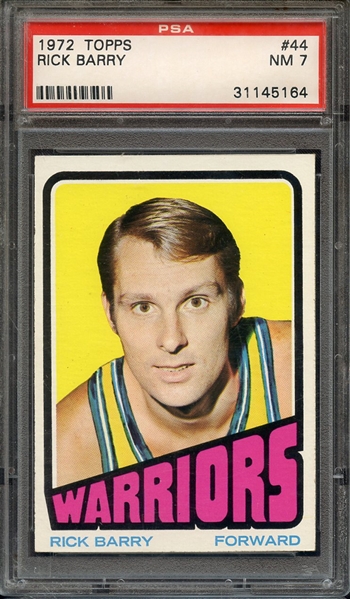 1972 TOPPS 44 RICK BARRY PSA NM 7