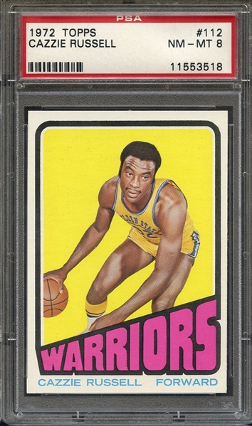 1972 TOPPS 112 CAZZIE RUSSELL PSA NM-MT 8