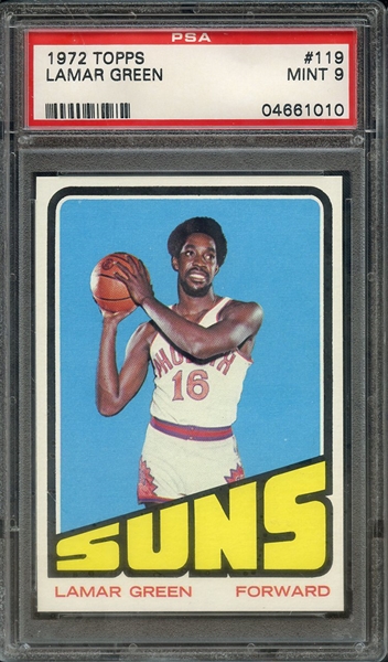 1972 TOPPS 119 LAMAR GREEN PSA MINT 9