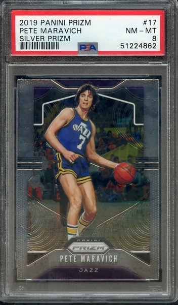 2019 PANINI PRIZM 17 PETE MARAVICH SILVER PRIZM PSA NM-MT 8