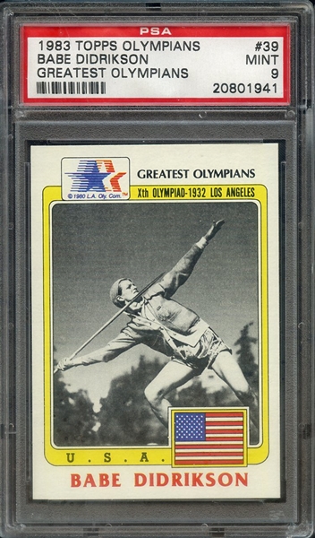 1983 TOPPS HISTORY'S GREATEST OLYMPIANS 39 BABE DIDRIKSON PSA MINT 9