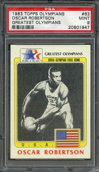 1983 TOPPS HISTORY'S GREATEST OLYMPIANS 63 OSCAR ROBERTSON PSA MINT 9