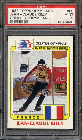 1983 TOPPS HISTORY'S GREATEST OLYMPIANS 69 JEAN-CLAUDE KILLY PSA MINT 9