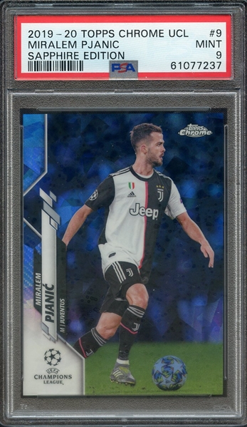 2019 TOPPS CHROME UEFA CHAMPIONS LEAGUE SAPPHIRE EDITION 9 MIRALEM PJANIC SAPPHIRE EDITION PSA MINT 9