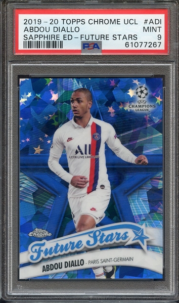 2019 TOPPS CHROME UEFA CHAMPIONS LEAGUE SAPPHIRE EDITION FUTURE STARS ADI ABDOU DIALLO SAPPHIRE ED-FUTURE STARS PSA MINT 9