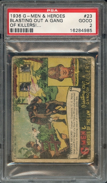 1936 G-MEN & HEROES 23 BLASTING OUT A GANG OF KILLERS!... PSA GOOD 2