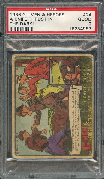 1936 G-MEN & HEROES 24 A KNIFE THRUST IN THE DARK!... PSA GOOD 2