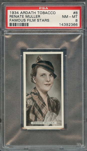 1934 ARDATH TOBACCO FAMOUS FILM STARS 8 RENATE MULLER FAMOUS FILM STARS PSA NM-MT 8