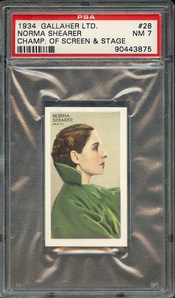 1934 GALLAHER LTD. CHAMPIONS OF SCREEN & STAGE 28 NORMA SHEARER CHAMP. OF SCREEN & STAGE PSA NM 7