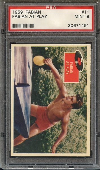 1959 FABIAN 11 FABIAN AT PLAY PSA MINT 9