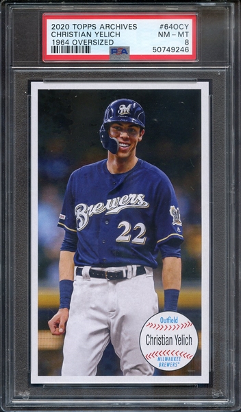 2020 TOPPS ARCHIVES 1964 TOPPS OVERSIZED 64OCY CHRISTIAN YELICH 1964 OVERSIZED PSA NM-MT 8