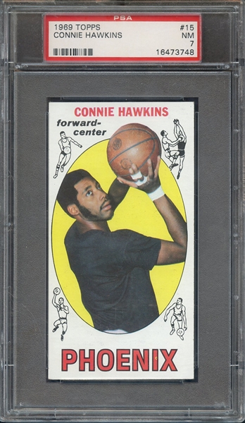 1969 TOPPS 15 CONNIE HAWKINS PSA NM 7