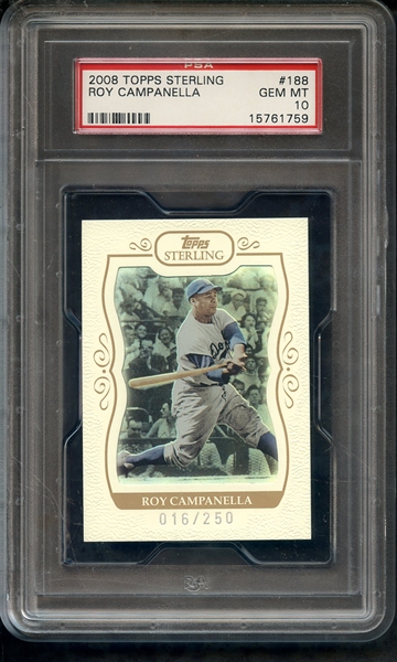 2008 TOPPS STERLING 188 ROY CAMPANELLA PSA GEM MT 10