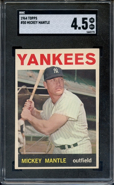 1964 TOPPS 50 MICKEY MANTLE SGC VG-EX+ 4.5