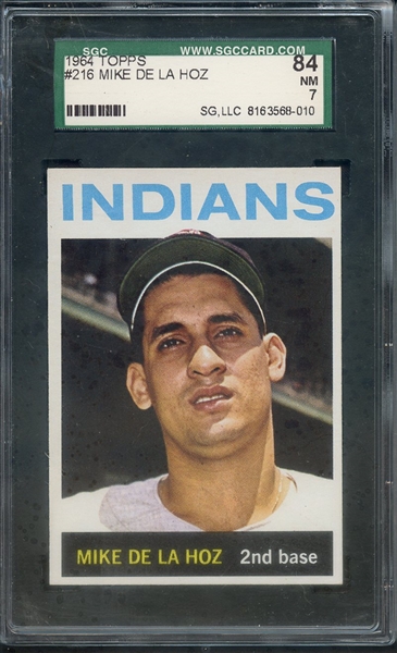 1964 TOPPS 216 MIKE DE LA HOZ SGC NM 84 / 7