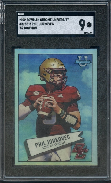 2022 BOWMAN CHROME UNIVERSITY 52 BOWMAN 5 PHIL JURKOVEC SGC MINT 9