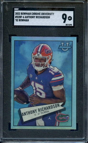 2022 BOWMAN CHROME UNIVERSITY 52 BOWMAN 6 ANTHONY RICHARDSON SGC MINT 9