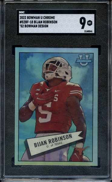 2022 BOWMAN CHROME UNIVERSITY 52 BOWMAN 18 BIJAN ROBINSON SGC MINT 9