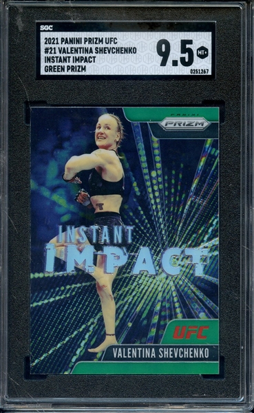 2021 PANINI PRIZM UFC INSTANT IMPACT GREEN PRIZM 21 VALENTINA SHEVCHENKO SGC MINT+ 9.5