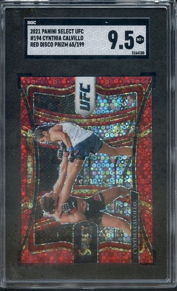 2021 PANINI SELECT UFC RED DISCO PRIZM 194 CYNTHIA CALVILLO 65/199 SGC MINT+ 9.5