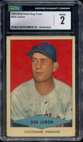 1954 RED HEART BOB LEMON CGC GOOD 2