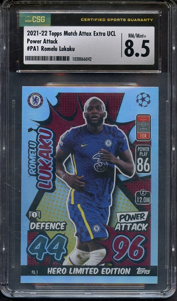 2021 TOPPS MATCH ATTAX EXTRA UCL POWER ATTACK PA1 ROMELU LUKAKU CSG NM-MT+ 8.5