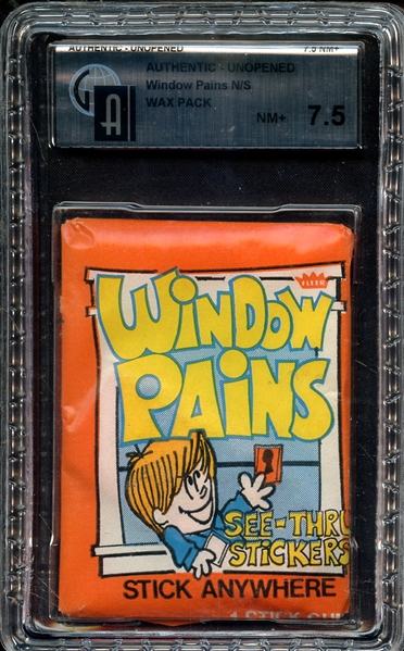 1971 FLEER WINDOW PAINS SEALED WAX PACK GAI NM+ 7.5