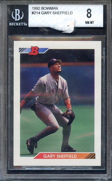 1992 BOWMAN 214 GARY SHEFFIELD BGS NM-MT 8