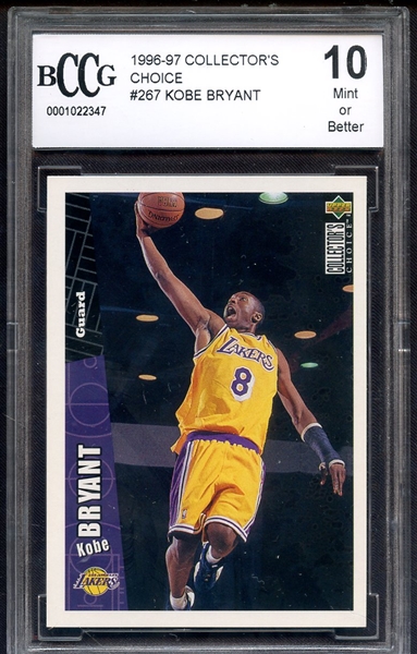 1996 COLLECTOR'S CHOICE 267 KOBE BRYANT BCCG 10