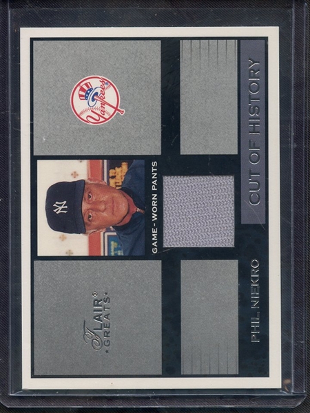 2003 FLAIR GREATS CUT OF HISTORY PHIL NIEKRO GAME USED JERSEY