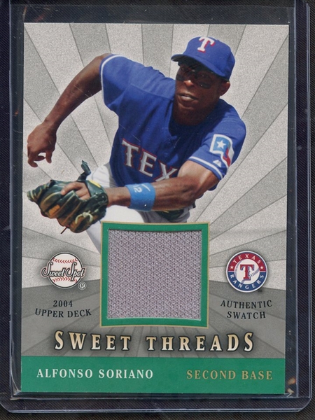 2004 UPPER DECK SWEET SPOT THREADS ALFONSO SORIANO GAME USED JERSEY